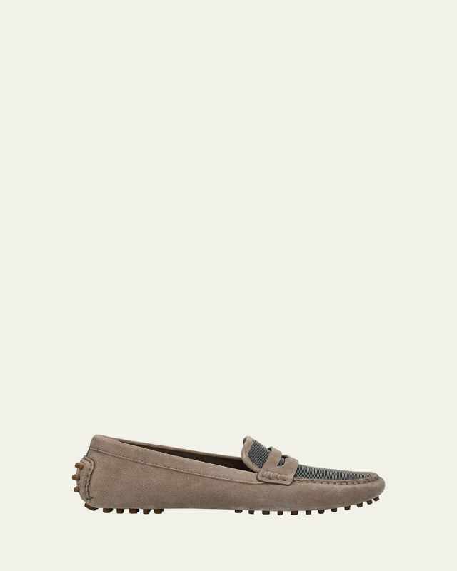 Monili Suede Penny Driving Shoes